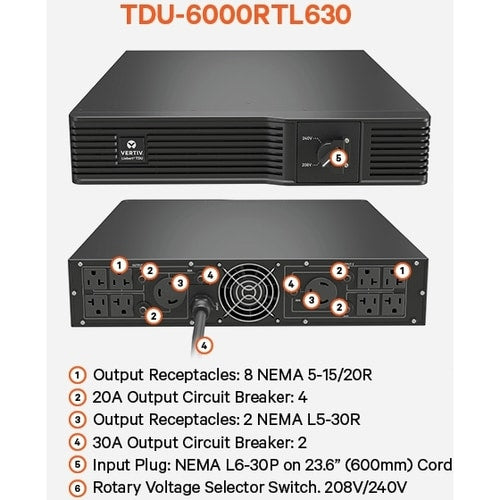 Vertiv Liebert TDU - 5050VA/5050W 120VAC | Step Down Transformer/Volta