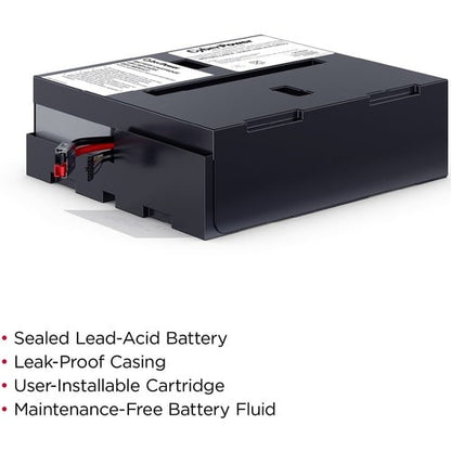 Cyber Power CyberPower RB1250X4 Battery Kit - 5000 mAh - 12 V DC - Lea