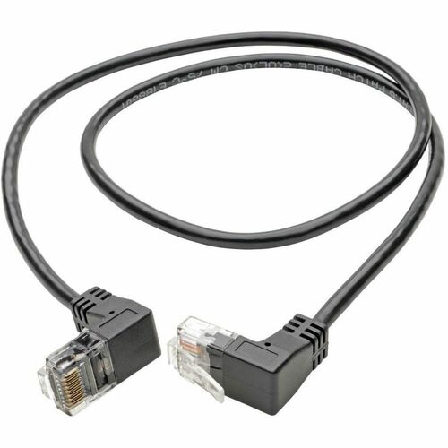 1FT BLCK CAT6 SLIM RT ANG CBL