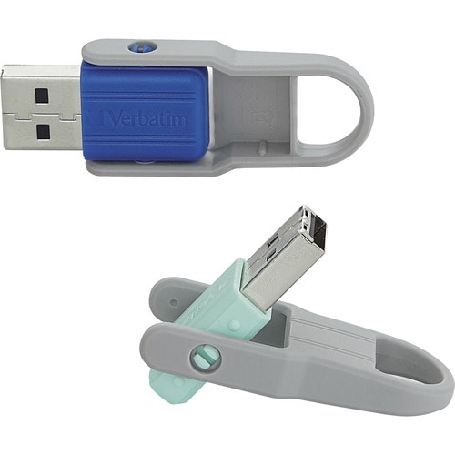 2PK 32GB STORE N FLIP USB DRIVE MULTI 4 BLUE MINT