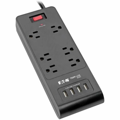 Tripp Lite Surge Protector Power Strip 6-Outlets 4 USB Ports 6ft Cord