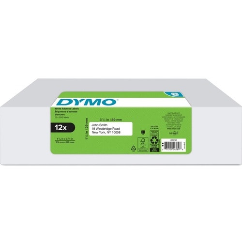 Dymo Address Label - 1 1/8" (28.58 mm) Height x 3 1/2" (88.9