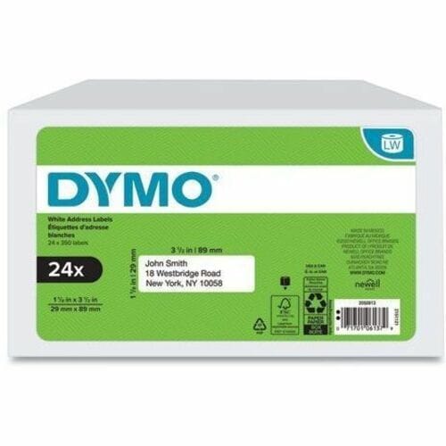 Étiquette d'adresse Dymo LabelWriter - 1 1/8" (28,58 mm) de hauteur x