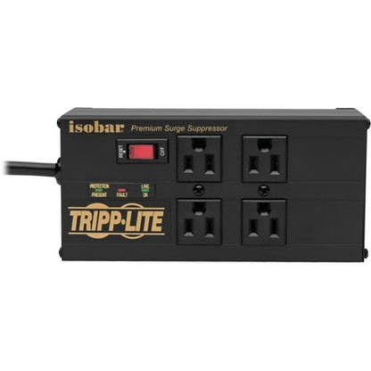 Regleta de enchufes con protector de sobretensiones Isobar de Tripp Lite, 4 tomas, 2 puertos de carga USB