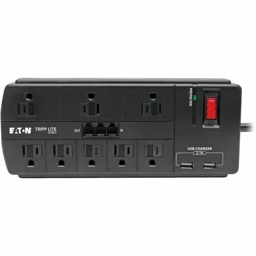 Tripp Lite Surge Protector 8-Outlet 2 USB Charging Ports Tel/Modem 8ft