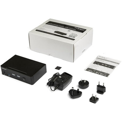 CONMUTADOR KVM DE 2 PUERTOS CON PANTALLA 4K 60HZ CONCENTRADOR USB 3.0 TAA COMP