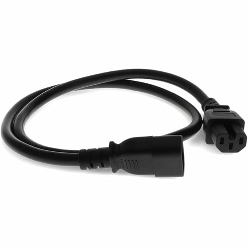 AddOn Power Extension Cord - For Computer - 14 Gauge - 230 V AC / 15 A - Black - 10 ft (3.