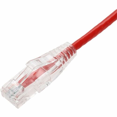 Câble Ethernet Cat. 6 fin en PVC rouge AddOn 10 pieds, transparent, anti-accroc