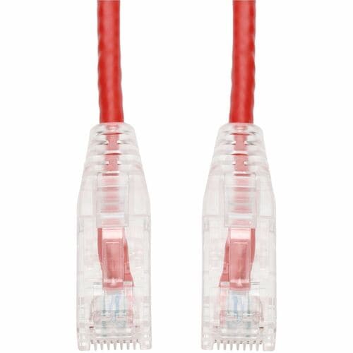 Câble Ethernet Cat. 6 fin en PVC rouge AddOn 10 pieds, transparent, anti-accroc