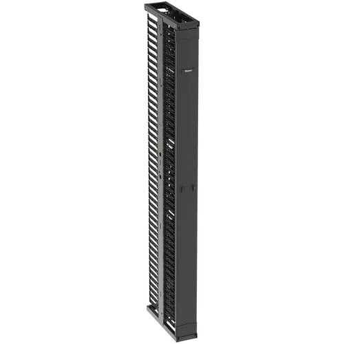 Organizador de cables de doble cara Panduit - Organizador de cables vertical - Negro - Altura de rack 45U - Acero, A