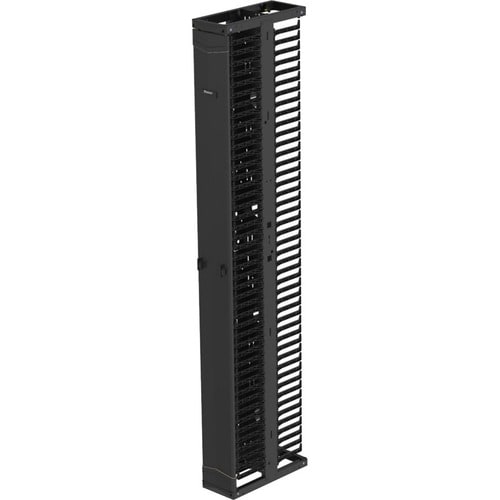 Organizador de cables de doble cara Panduit - Organizador de cables vertical - Negro - Altura de rack 45U - Acero, A