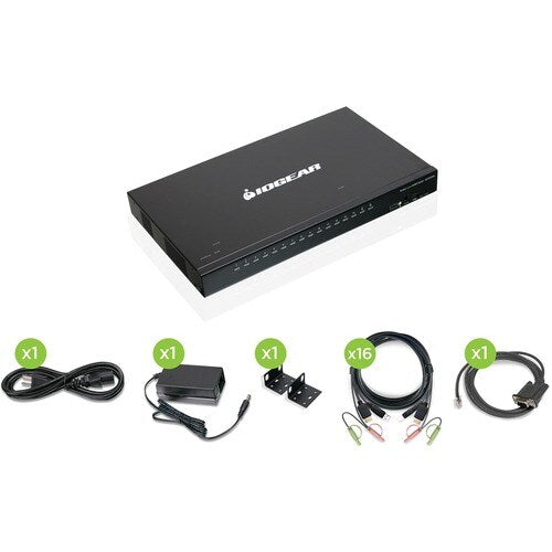 COMMUTATEUR KVMP HDMI 16 PORTS USB AVEC 16 CÂBLES USB ENSEMBLE KVM TAA