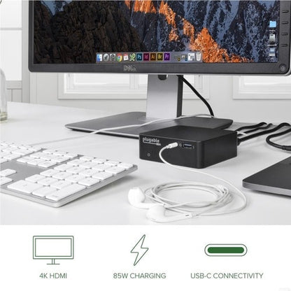 Station d'accueil USB C Plugable avec charge 85 W compatible avec