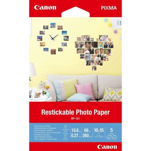 Autocollants photo amovibles Canon, 4x6", 5 feuilles - A6 - 4" (1