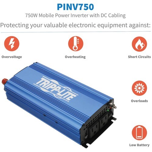 Tripp Lite by Eaton PINV750 Power Inverter - Input Voltage: 12 V DC -