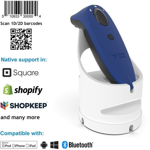 Socket Mobile SocketScan® S740, lecteur de codes-barres universel, station d'accueil bleue et blanche - W