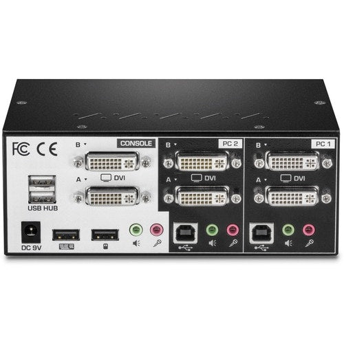 CONMUTADOR KVM DVI DE 2 PUERTOS CON DOBLE MONITOR