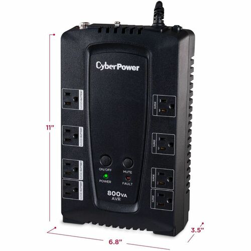 Cyber ​​Power CyberPower AVR CP800AVR SAI de 800 VA - 800 VA/450 W - 3 minutos