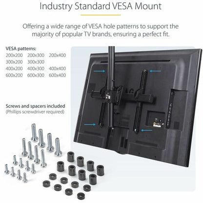 StarTech.com Dual TV Ceiling Mount, Back-to
