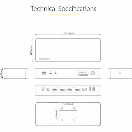 Station d'accueil USB-C et USB-A StarTech.com