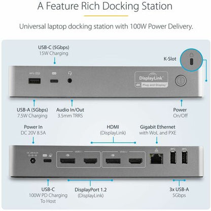 Station d'accueil USB-C et USB-A StarTech.com