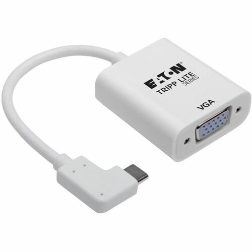 Tripp Lite by Eaton U444-06N-VGA-RA Right-Angle USB-C to VGA Adapter, M/F, White - 6\" (15