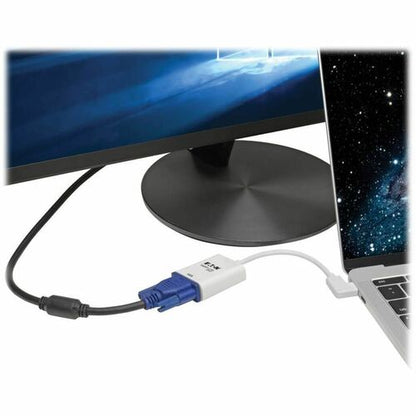Tripp Lite by Eaton U444-06N-VGA-RA Right-Angle USB-C to VGA Adapter, M/F, White - 6\" (15