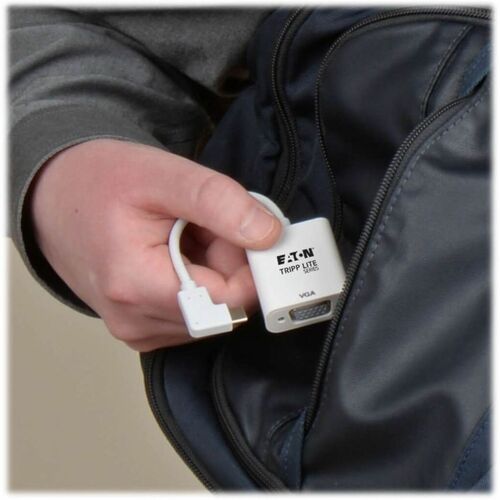 Tripp Lite by Eaton U444-06N-VGA-RA Right-Angle USB-C to VGA Adapter, M/F, White - 6\" (15