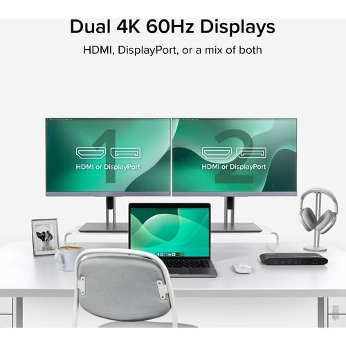 Station d'accueil horizontale Plugable USB 3.0 double écran 4K