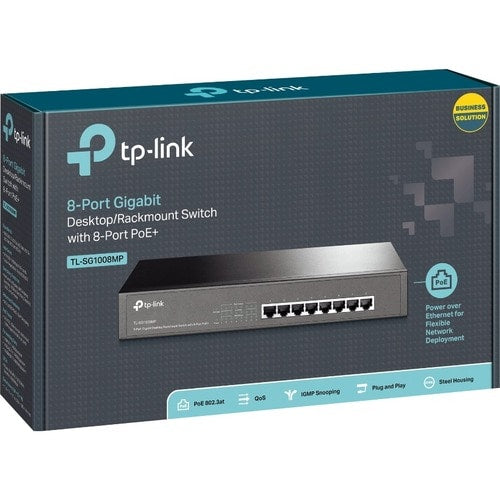 8PORT GBE POE+SWITCH 124W POE 8POE+PORTS 1U 13IN RACK-MNT STL CSE
