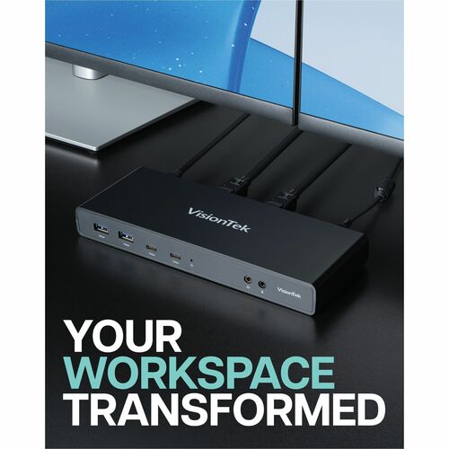 VisionTek Dual 4K USB PD Dock - Dual Display up to 4K resolutions, USB 3.0, USB