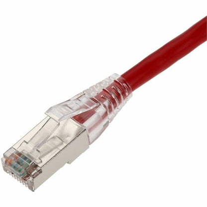 Câble Ethernet blindé en PVC rouge Cat. 6 AddOn de 2,1 m, anti-accroc, gaine à bulles RJ