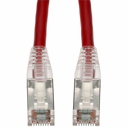 Câble Ethernet blindé en PVC rouge Cat. 6 AddOn de 2,1 m, anti-accroc, gaine à bulles RJ