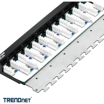 Panel de conexión blindado TRENDnet Cat6A de 12 puertos, compatible con 10G, Cat5e, Cat6 y Cat6A