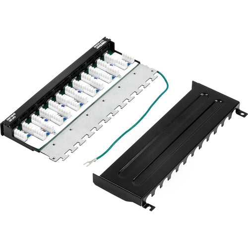 Panel de conexión blindado TRENDnet Cat6A de 12 puertos, compatible con 10G, Cat5e, Cat6 y Cat6A