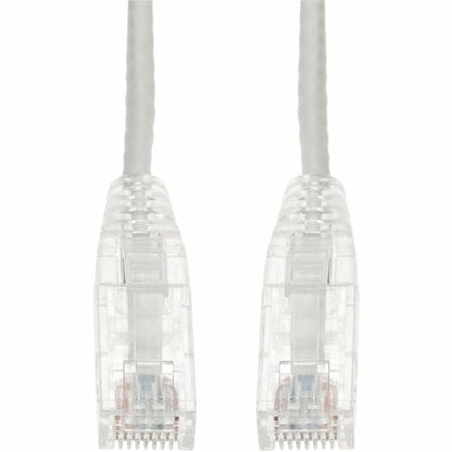 Câble Ethernet fin en PVC blanc AddOn CAT 6 de 7,6 m, anti-accroc, griffe transparente RJ-45 M/M - 2