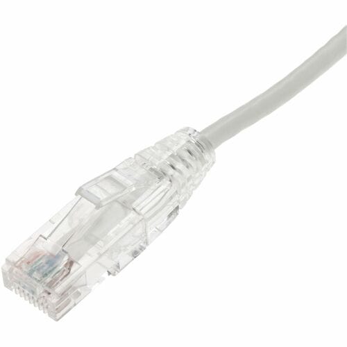 Câble Ethernet fin en PVC blanc Cat. 6 AddOn de 90 cm (3 pi) sans accroc, transparent