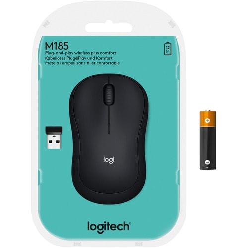 Logitech M185 Wireless Mouse - Optical - Wireless
