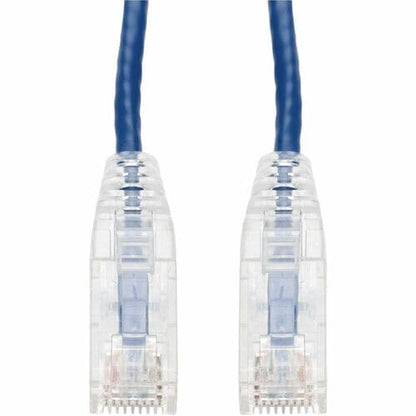 Câble Ethernet Cat. 6 fin en PVC bleu AddOn 4,5 m, anti-accroc, transparent