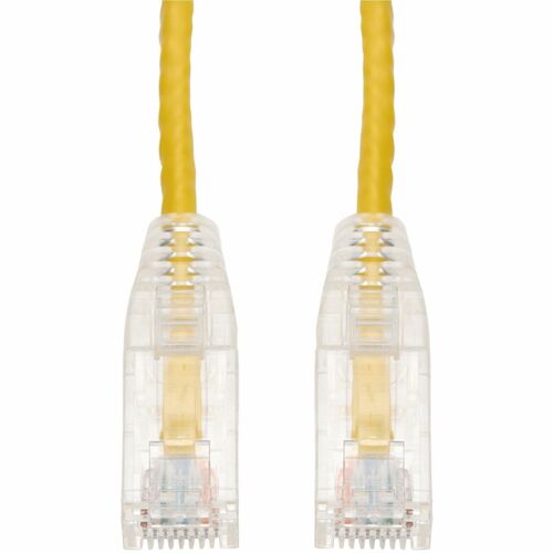 Câble Ethernet Cat. 6 en PVC fin jaune AddOn 1,5 m, transparent, anti-accroc