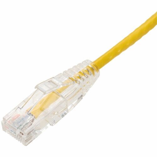 Câble Ethernet Cat. 6 en PVC fin jaune AddOn de 90 cm, transparent, anti-accroc