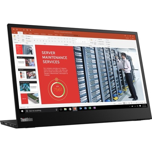 Moniteur LCD Full HD Lenovo ThinkVision M14 14 pouces - 16:9 - Noir corbeau