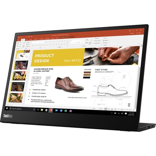 Moniteur LCD Full HD Lenovo ThinkVision M14 14 pouces - 16:9 - Noir corbeau