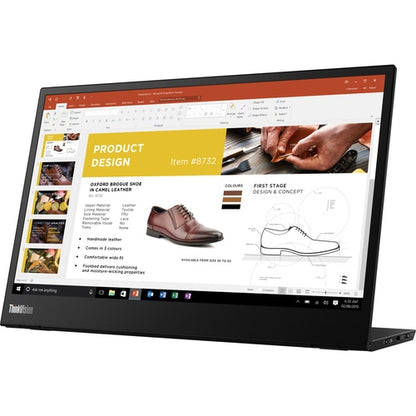 Moniteur LCD Full HD Lenovo ThinkVision M14 14 pouces - 16:9 - Noir corbeau