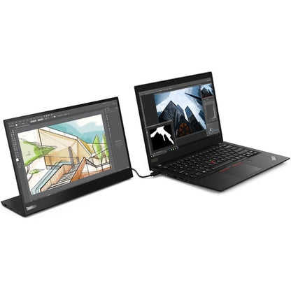 Moniteur LCD Full HD Lenovo ThinkVision M14 14 pouces - 16:9 - Noir corbeau