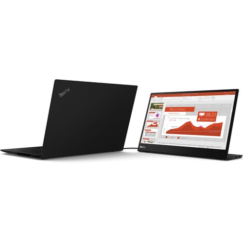 Moniteur LCD Full HD Lenovo ThinkVision M14 14 pouces - 16:9 - Noir corbeau