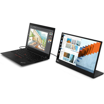 Moniteur LCD Full HD Lenovo ThinkVision M14 14 pouces - 16:9 - Noir corbeau