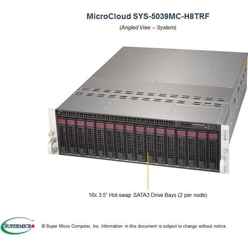 Supermicro SuperServer 5039MC-H8TRF Server Barebone System - 3U Rack-m
