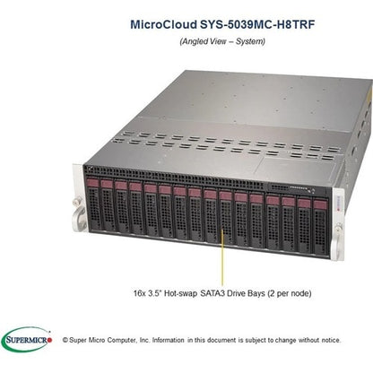 Supermicro SuperServer 5039MC-H8TRF Server Barebone System - 3U Rack-m