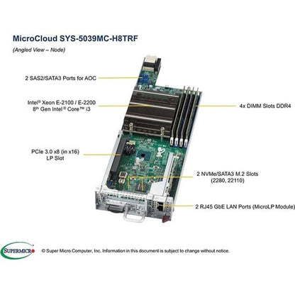 Supermicro SuperServer 5039MC-H8TRF Server Barebone System - 3U Rack-m